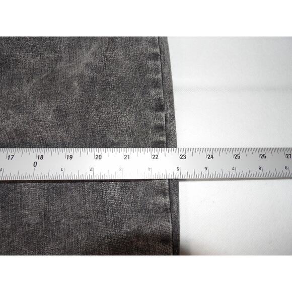 Logo Lori Goldstein 24W Cropped Jeans Mid Rise Straight Acid Wash Black Raw Hem - Picture 11 of 14